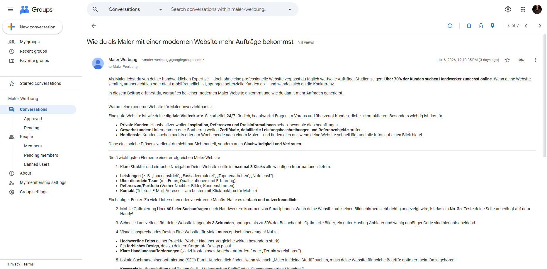 Webdesign für Maler: Einfach. Attraktiv. Effektiv.